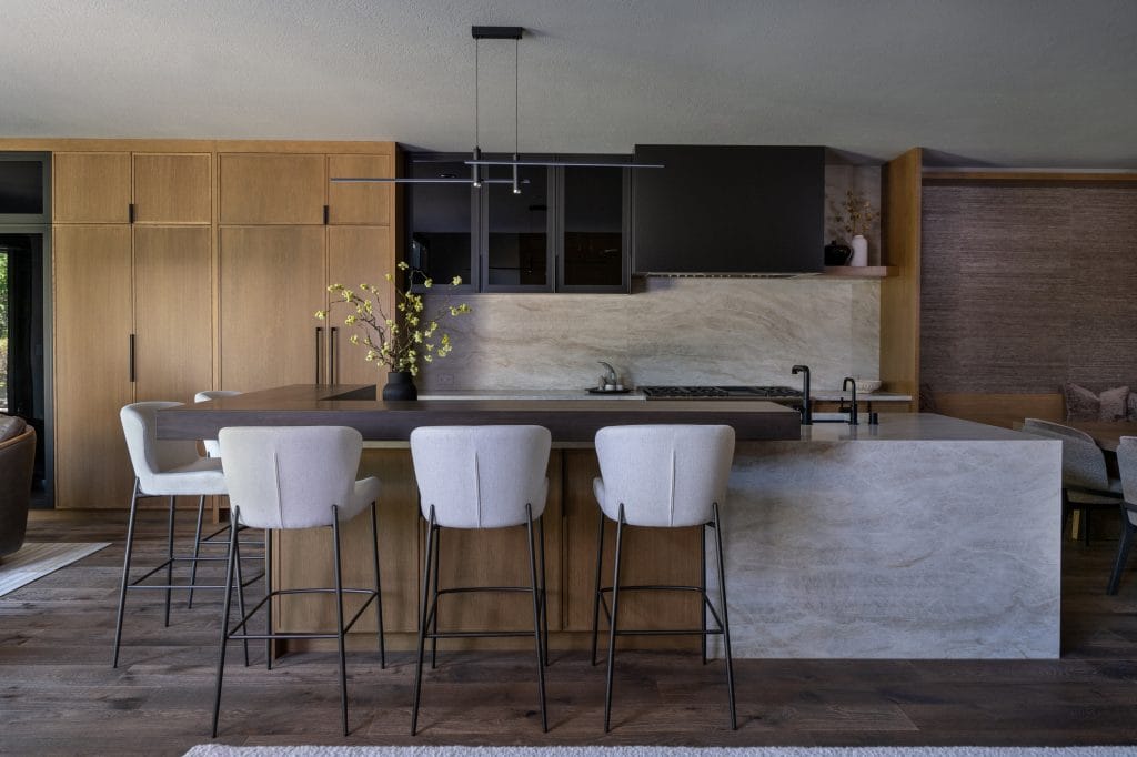 Mixed kitchen countertop materials by DECORILLA designer, Danielle E. 