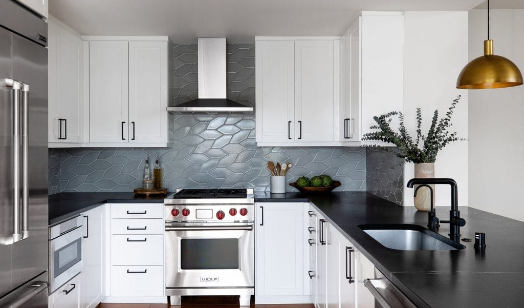 Modern kitchen countertop materials by DECORILLA designer, Caity H.