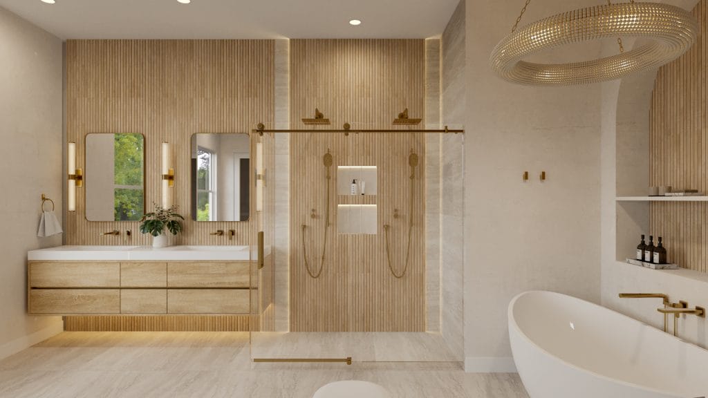 Modern luxury bathroom design by Decorilla
