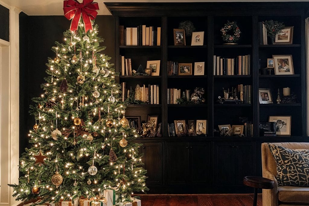 Ralph Lauren Christmas tree aesthetics in an interior by Decorilla