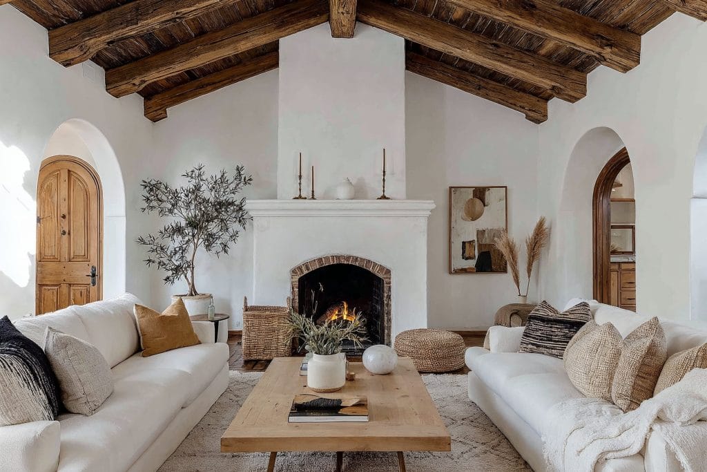 Decorilla ispaniško atgimimo interjero stiliaus elementai gyvenamajame kambaryje