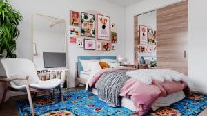 Transitional girls bedroom design by DECORILLA designer, Dmitriy P.