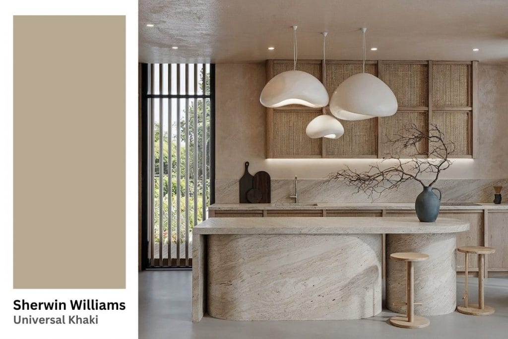 Beach kitchen in Sherwin Williams color of the year 2026 by DECORILLA designer, Eduart B.