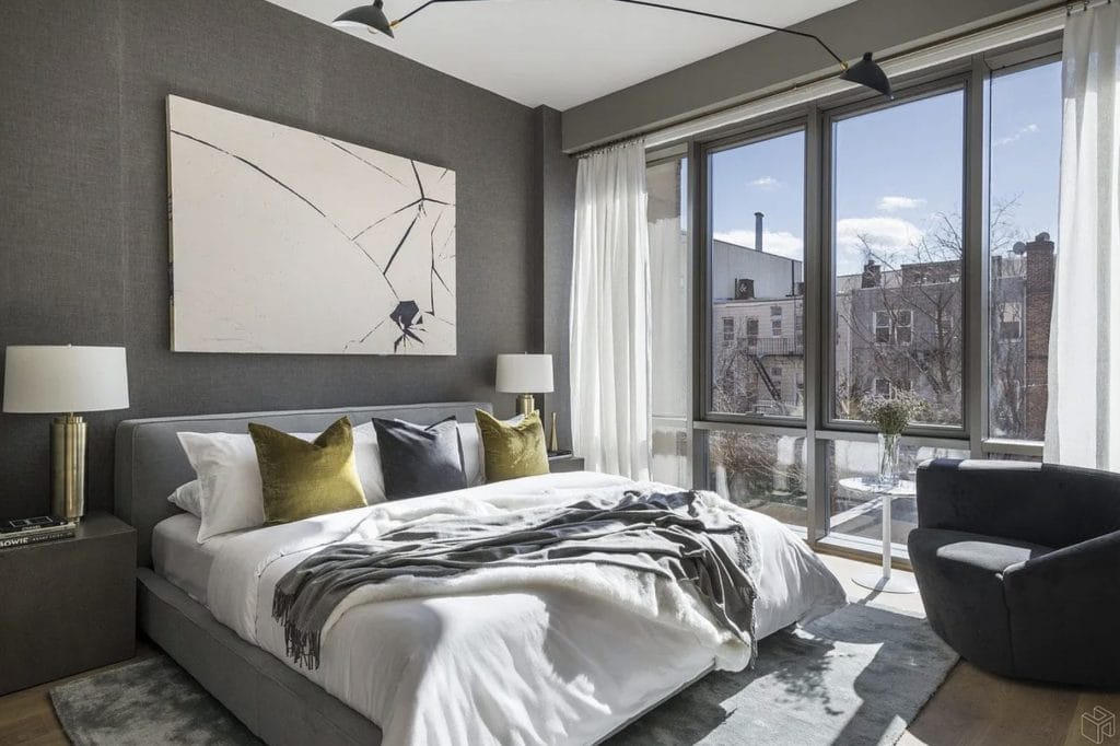 Contemporary bedroom 2026 color of the year by DECORILLA designer, Leanna S. 