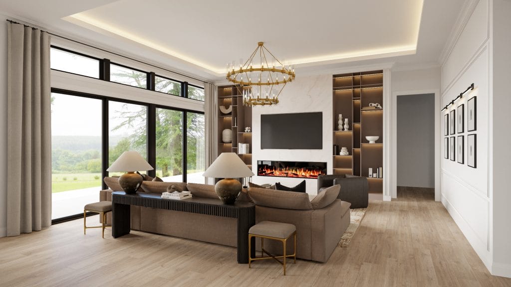 Glam transitional home interior by Decorilla