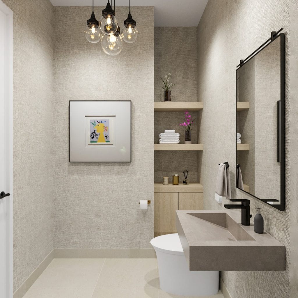 Half bath design by Decorilla