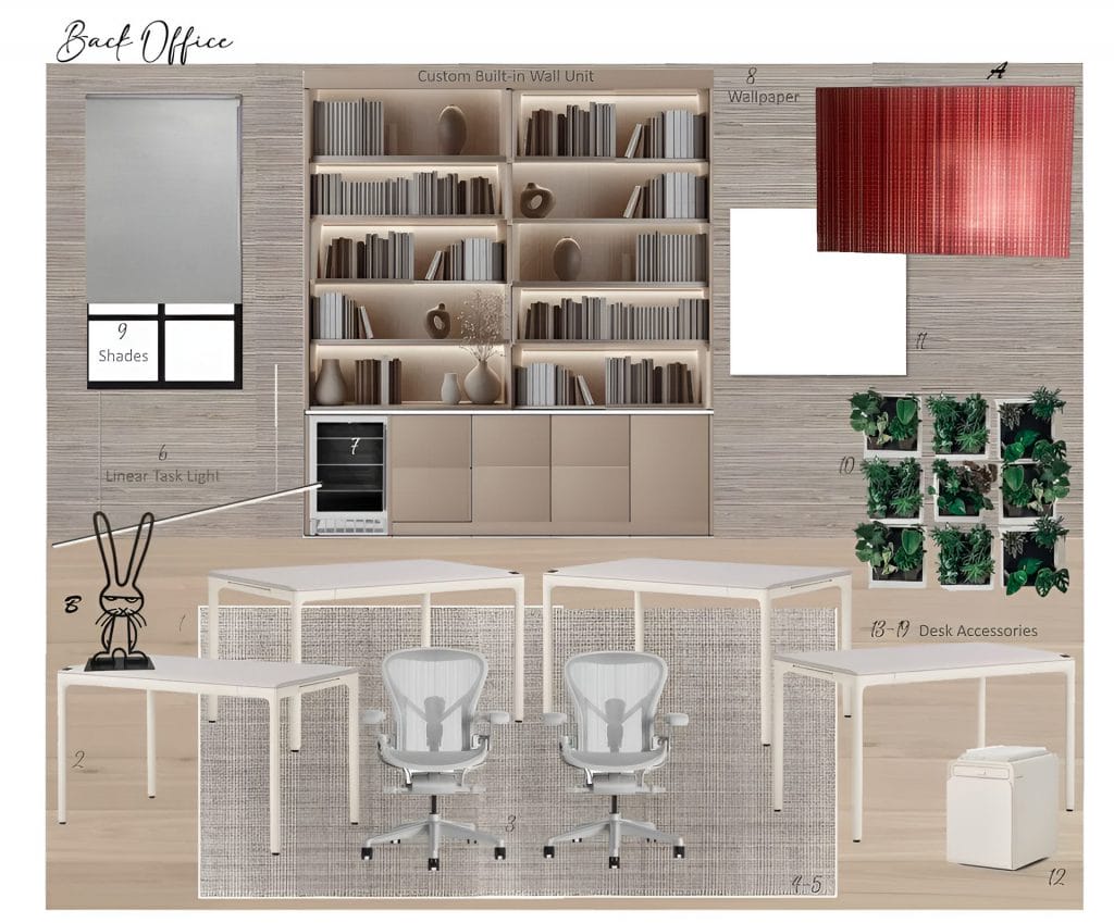 Initial proposal for the bedroom home office, by Decorilla