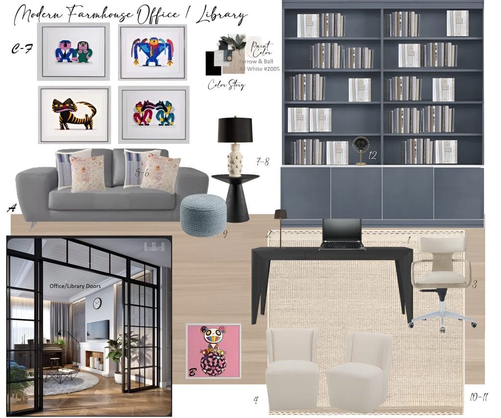 Initial proposal for the main home office, by Decorilla