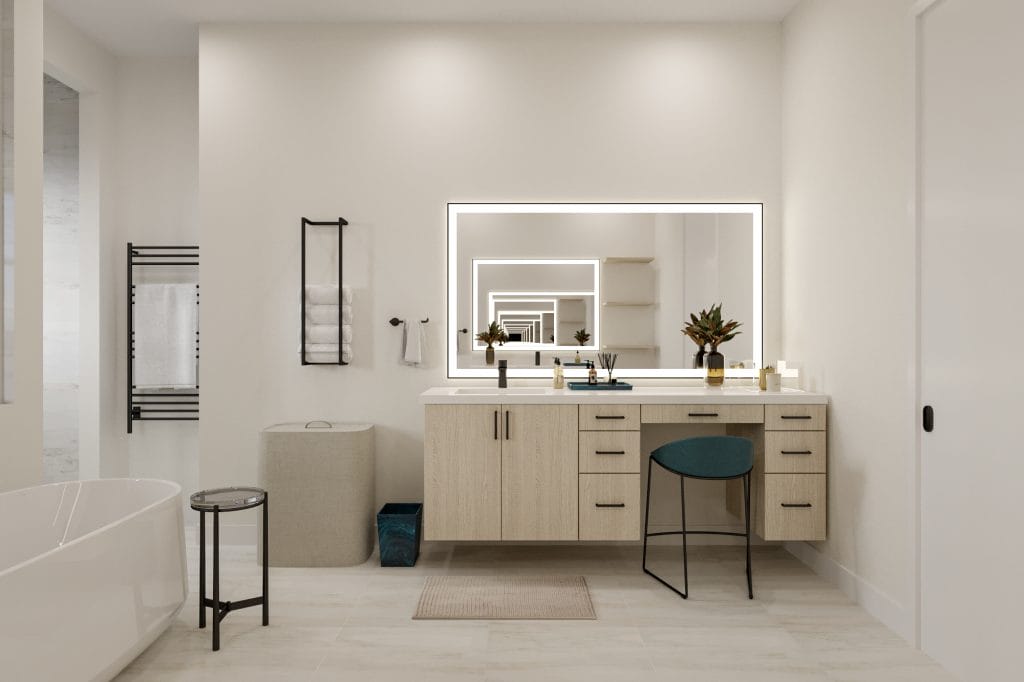 Luxurious master suite's bathroom interior by Decorilla