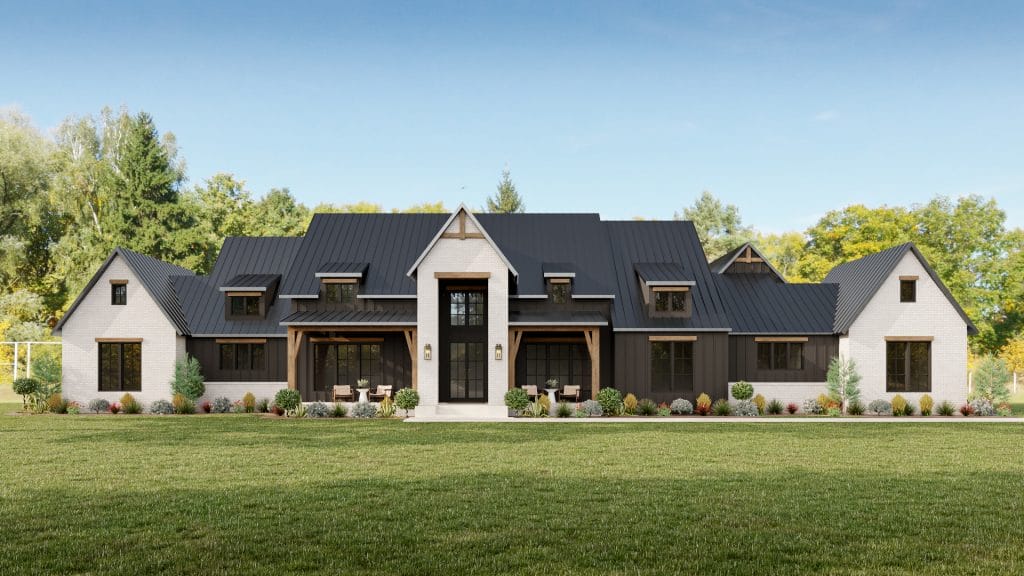 Modern farmhouse porch design by Decorilla