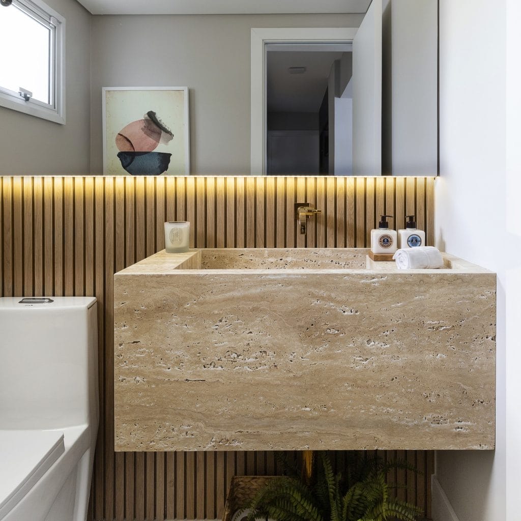 Modern half bath by Decorilla designer, Gabriela L.