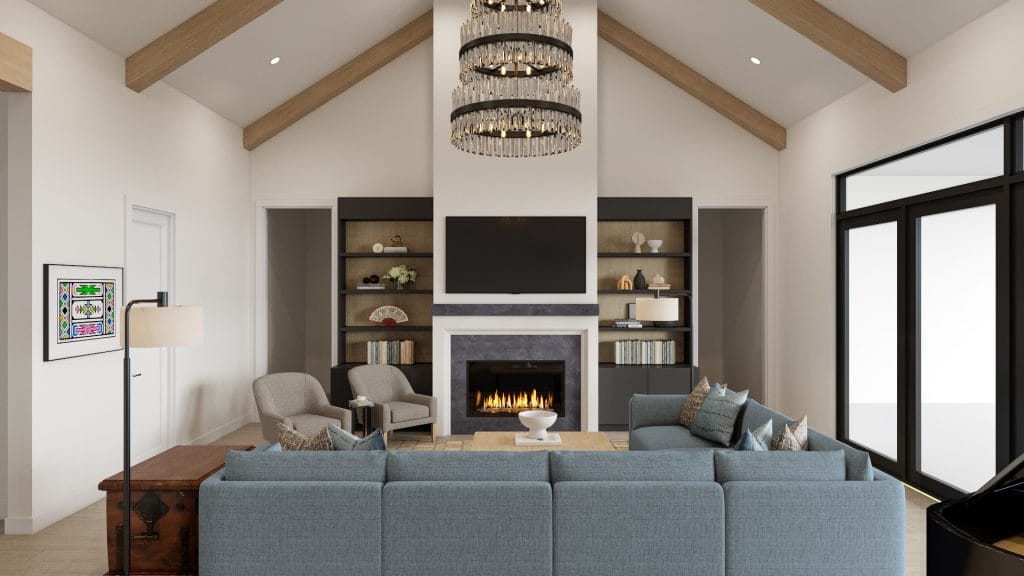 New construction living room interior design by Decorilla