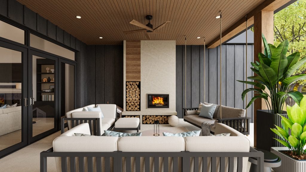 New construction patio design by Decorilla