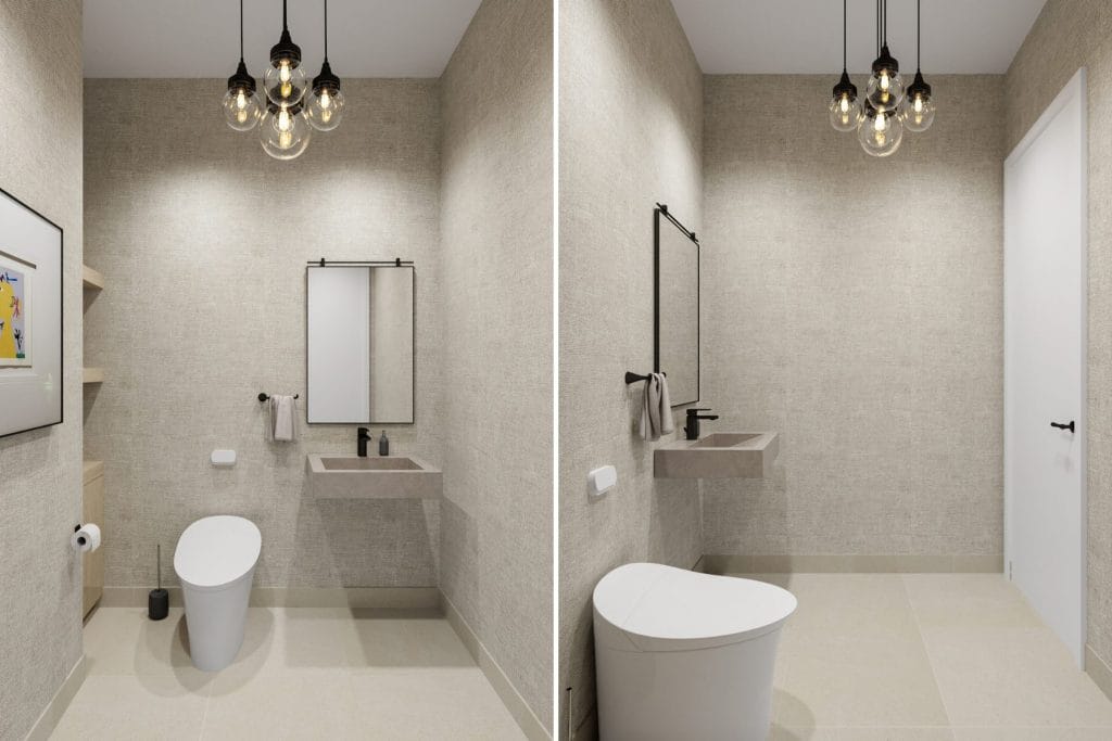 Powder room interior by Decorilla