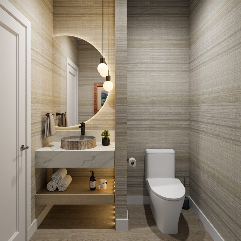 Powder room interior by Decorilla