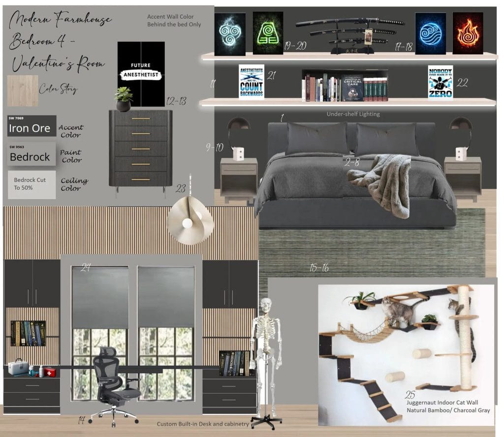Preliminary boy's bedroom proposal by Decorilla designer, Wanda P.