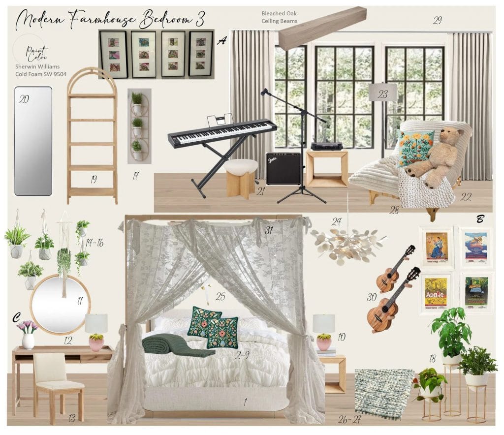 Preliminary girl's bedroom proposal by Decorilla designer, Wanda P.