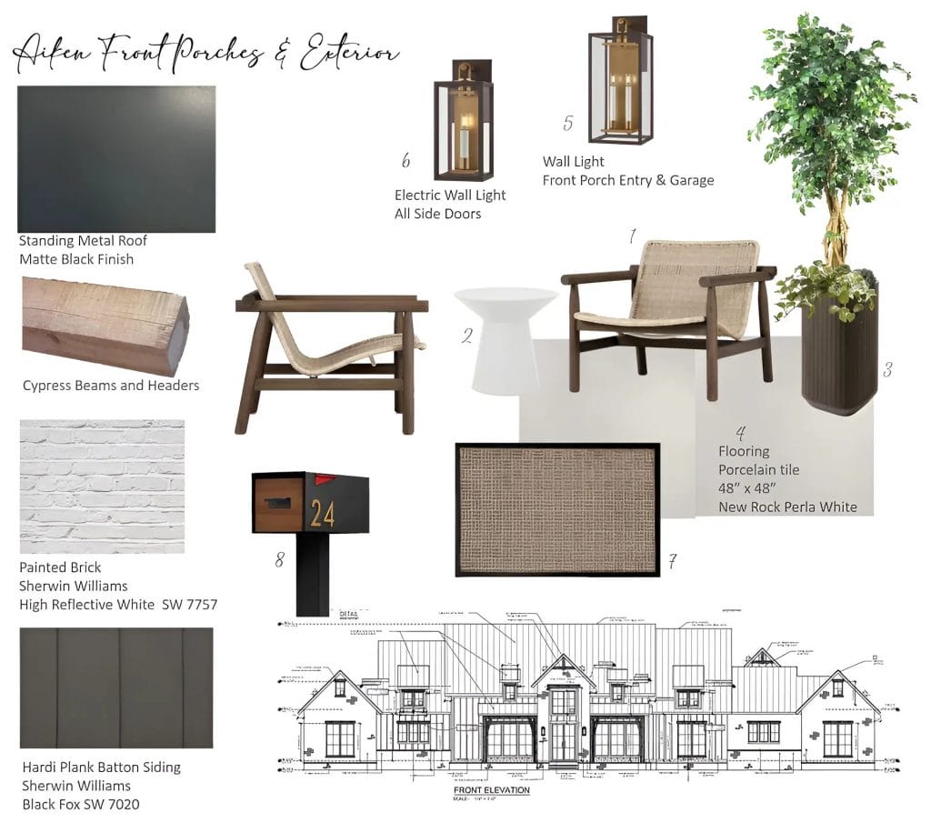 Preliminary proposal for a front porch design by Decorilla