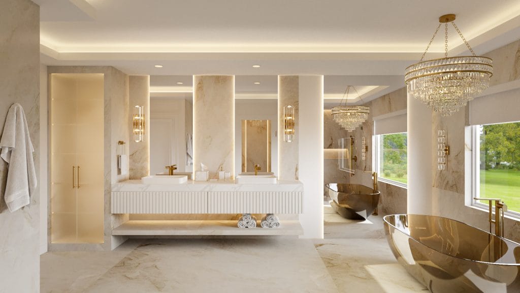 Primary bathroom inetrior design by Decorilla