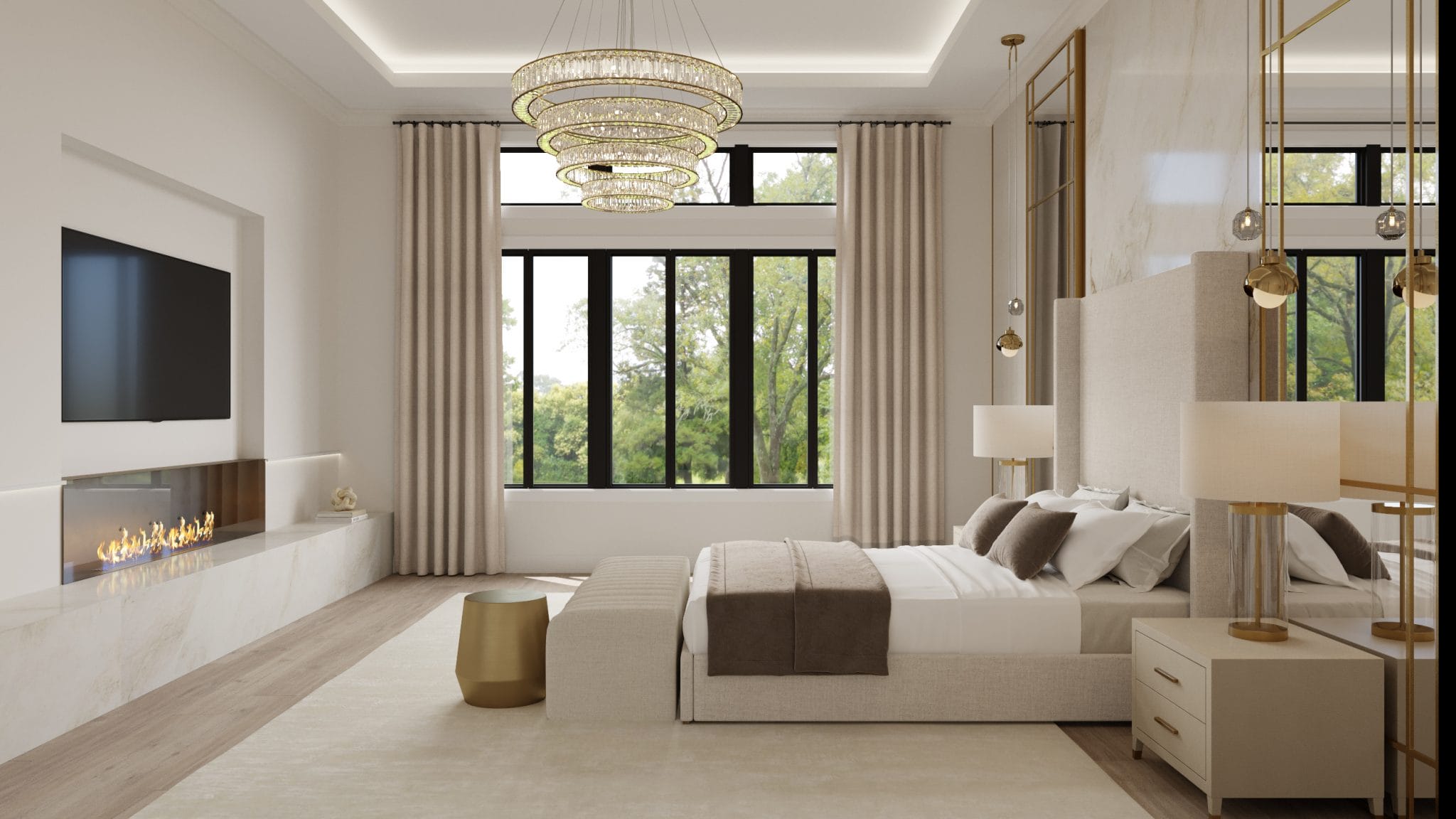 Before & After: Glam Transitional Home - Primary Bedroom Retreat