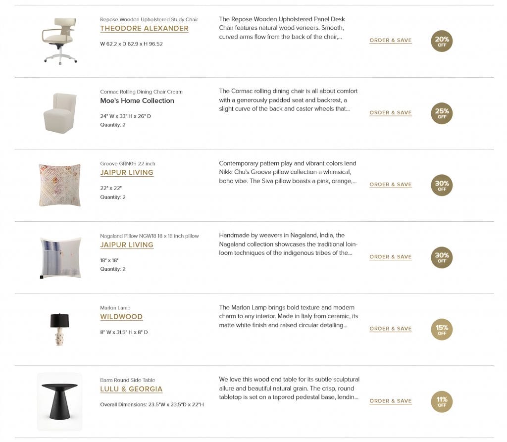 Shopping list by Decorilla