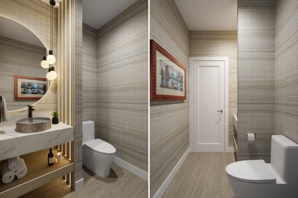 Small powder room design by Decorilla