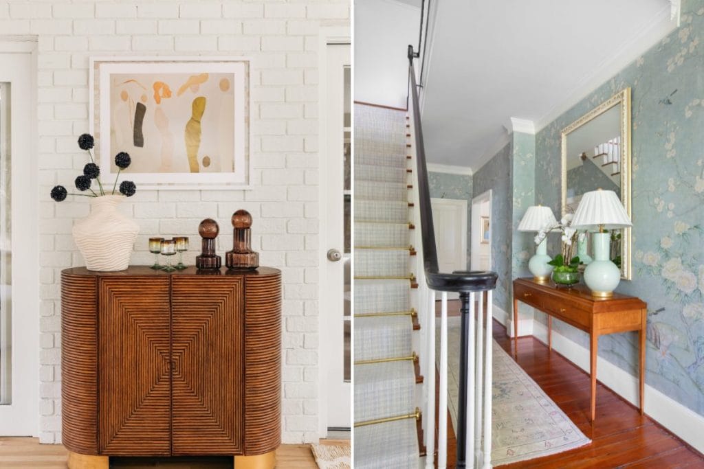 Curated entryway decor by Decorilla designers, Maja E. and Lauren L.