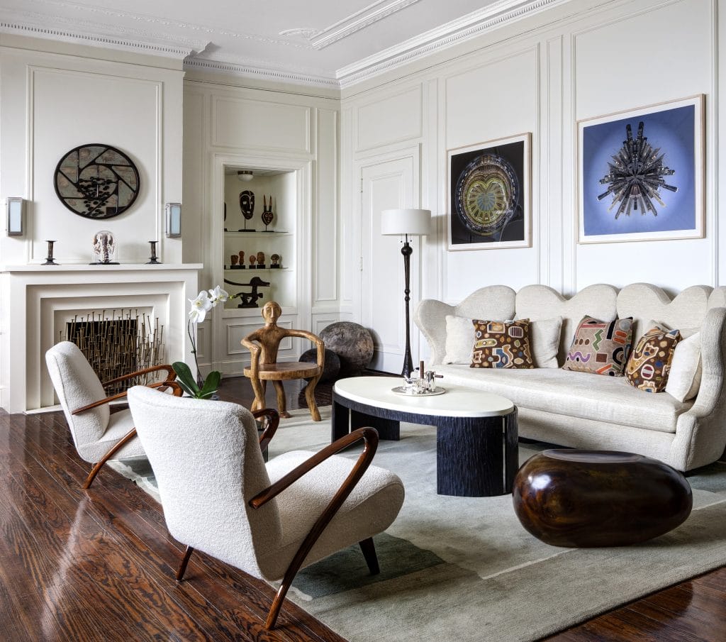 Eclectic cozy living room interior by DECORILLA designer, Catherine W. .jpg