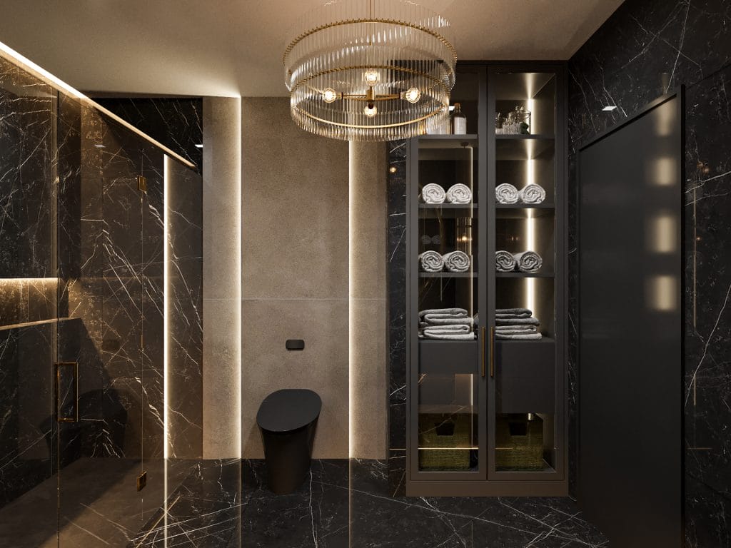 Guest bathroom design by Decorilla