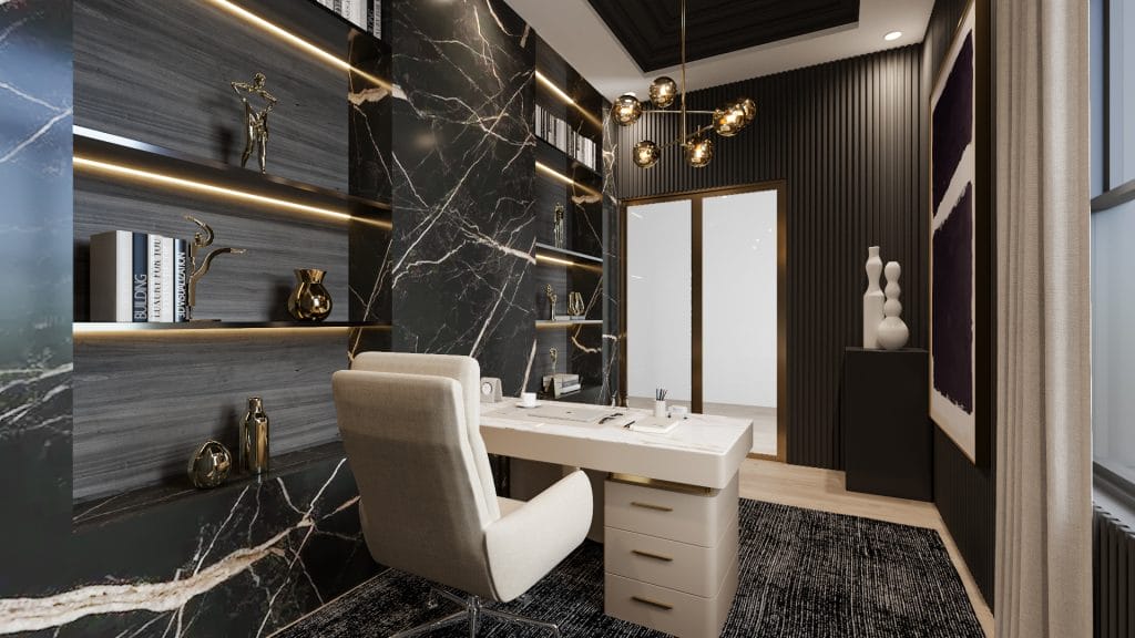 Home office interior design by Decorilla