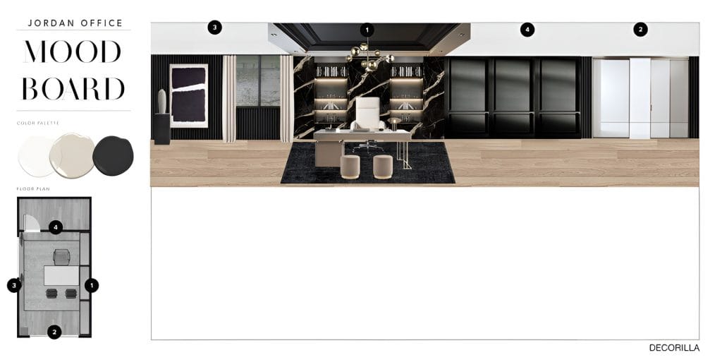 Preliminary proposal for a work-from-home space by Decorilla