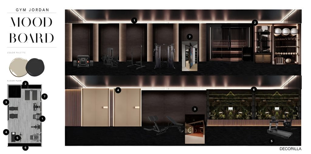 Preliminary proposal for wellness spaces by Decorilla