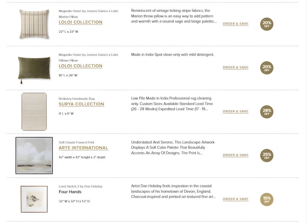 Shopping list by Decorilla