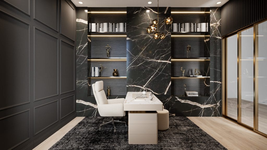 Work from home space interior by Decorilla