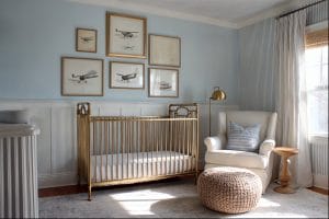 Cute aviation themed nursery by Decorilla
