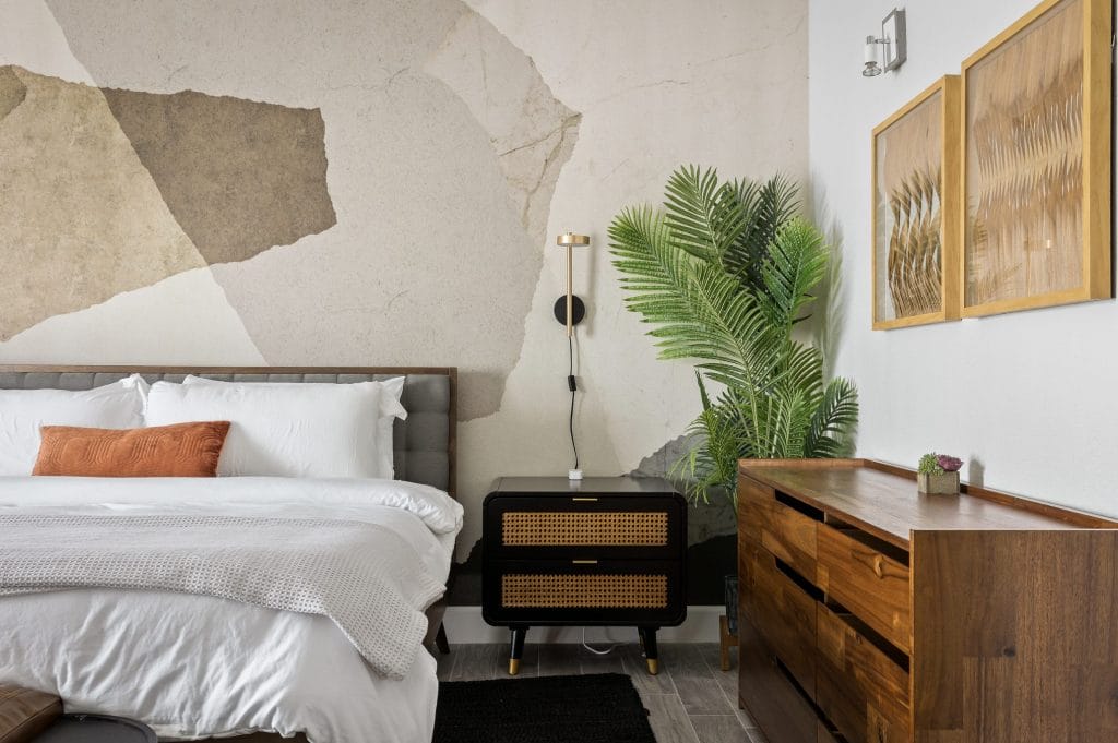 Modern boho bedroom by Decorilla designer, Sadie M.