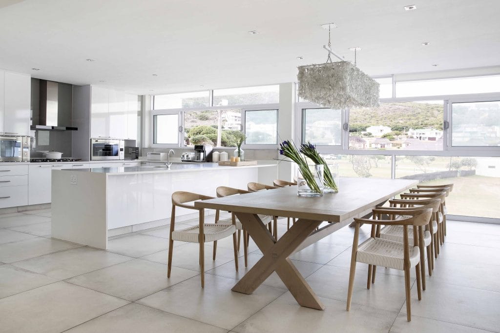 Scandinavian open concept kitchen and dining by Decorilla designer, Anna C.