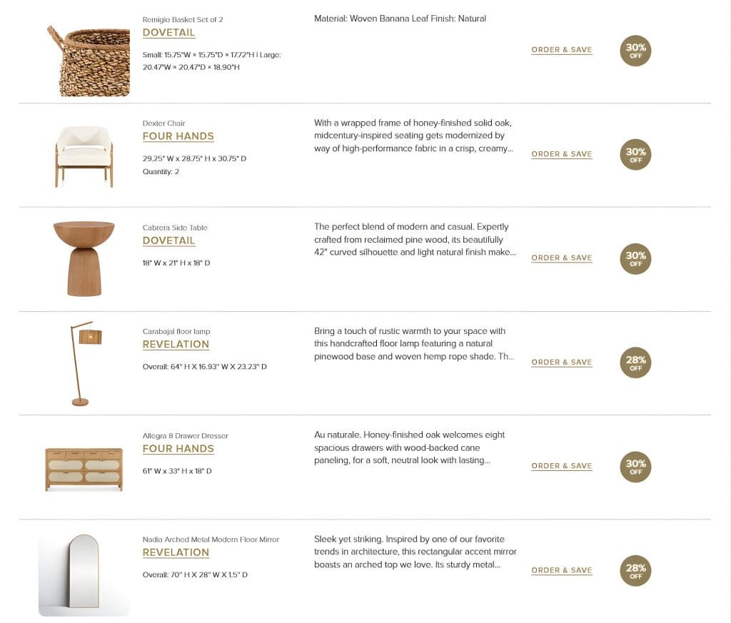 Shopping list by Decorilla