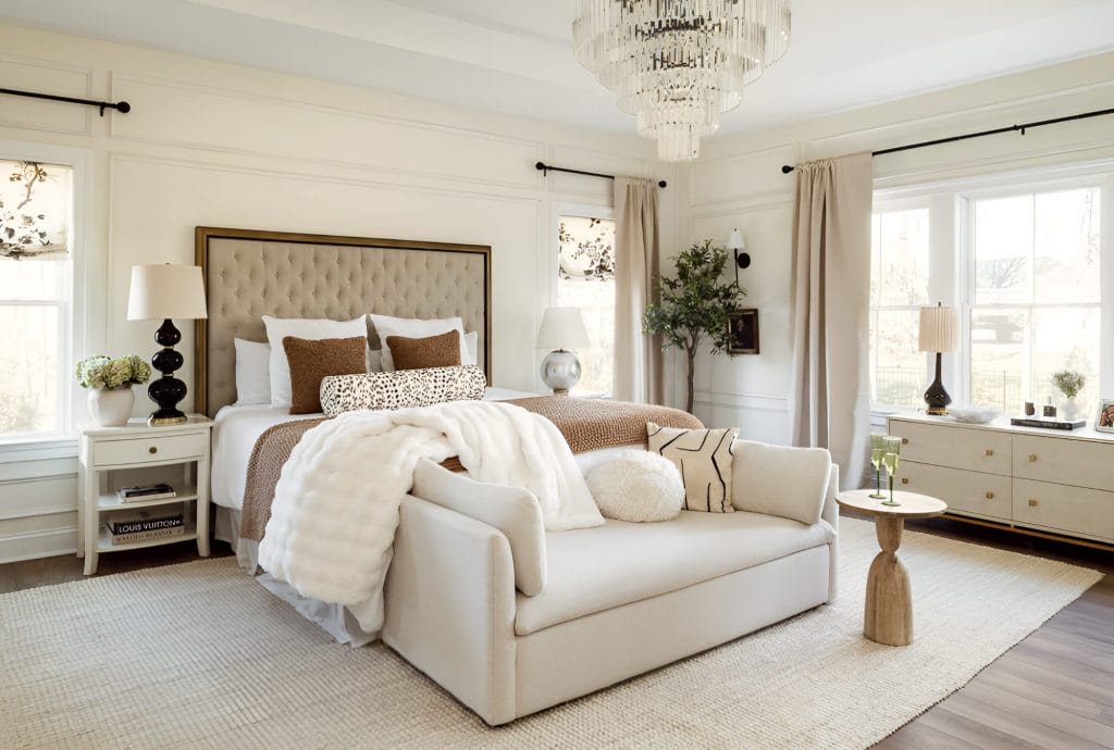 Transitional bedroom by Decorilla desginer Valerie D.