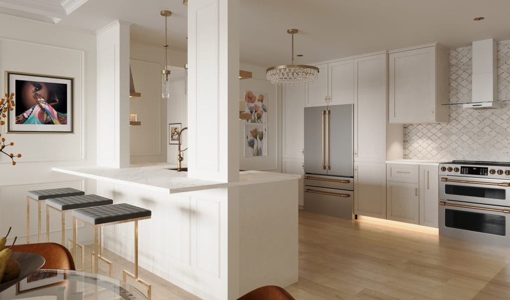 Glamorous decorating style of a kitchen by Decorilla