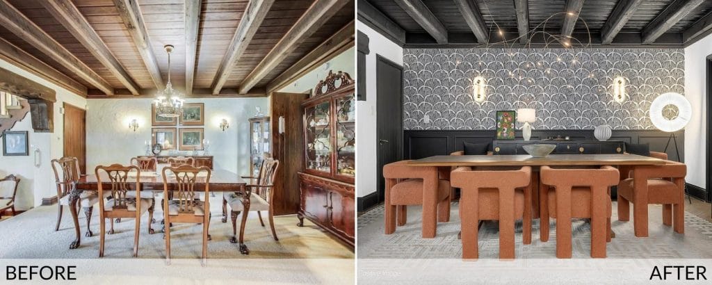 Harold Zook home dining room before and after design by Decorilla