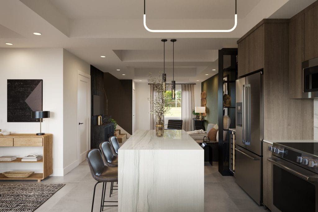 Masculine kitchen in an open-plan interior by Decorilla