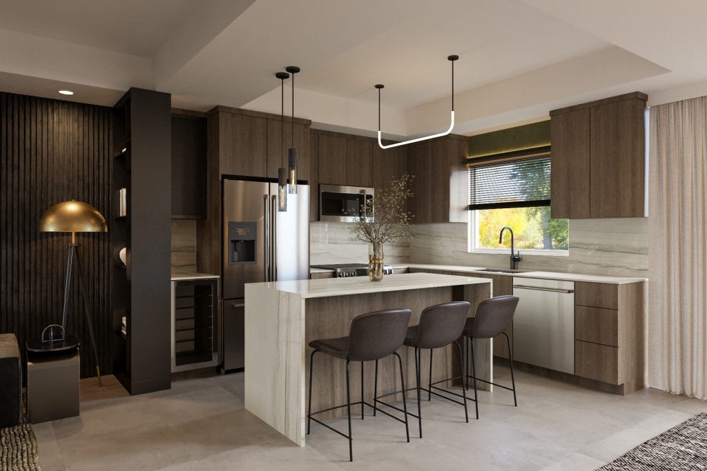 Masculine kitchen interior design by Decorilla