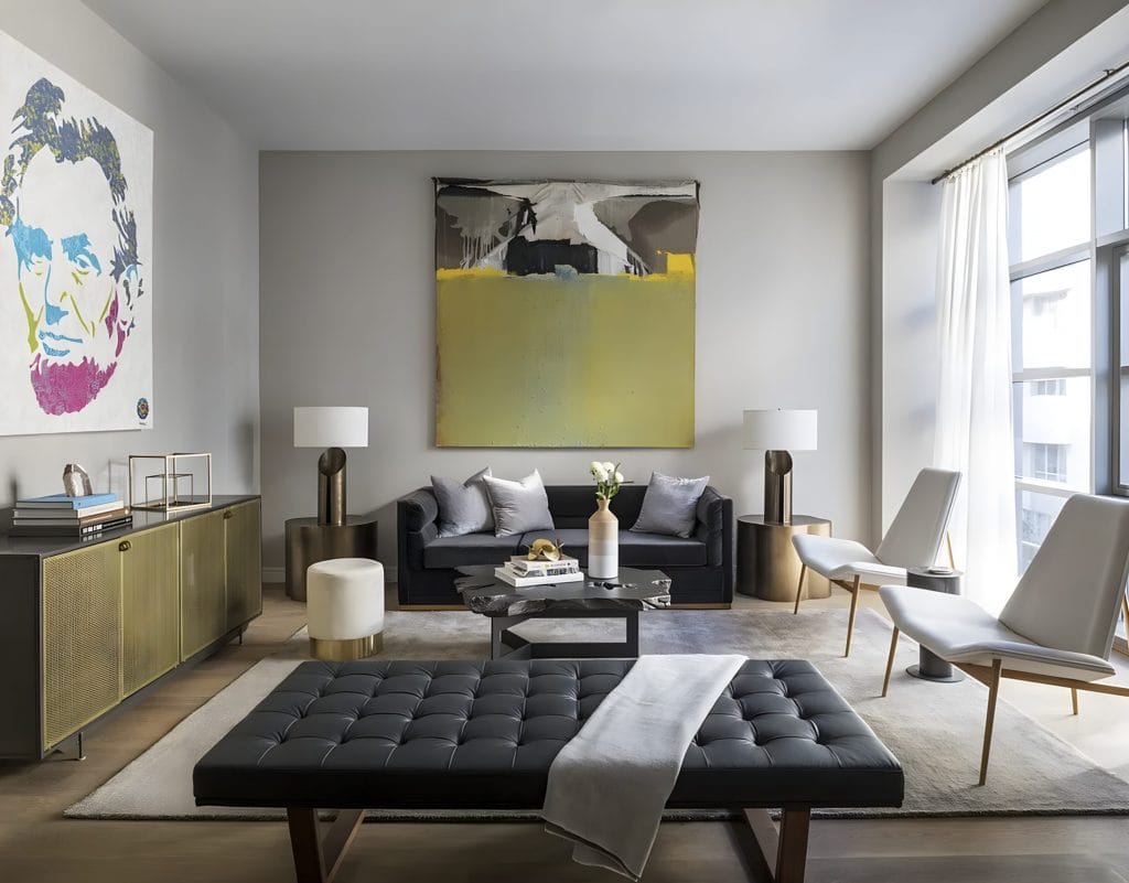 Masculine living room by Decorilla designer, Leanna S.