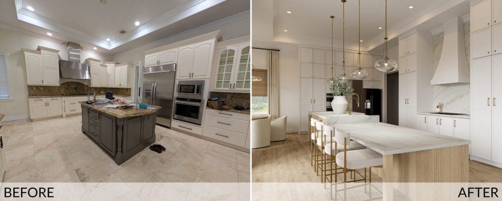 Modern transitional kitchen before and after design by Decorilla