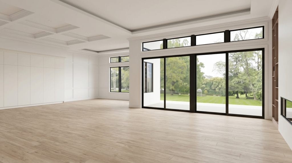 Open-plan living area to design using AI interior design tools