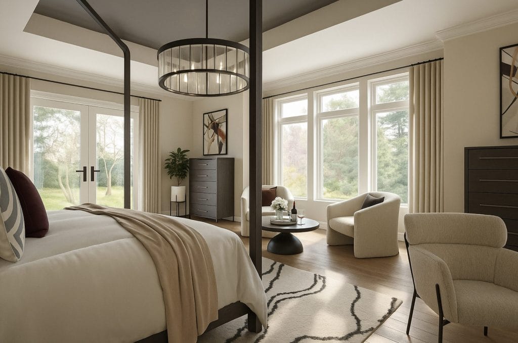 Bedroom by Decorilla's contemporary designer, Stacy D.