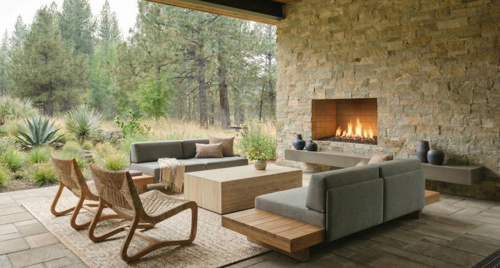 Best outdoor furniture in modern organic patio, by Decorilla