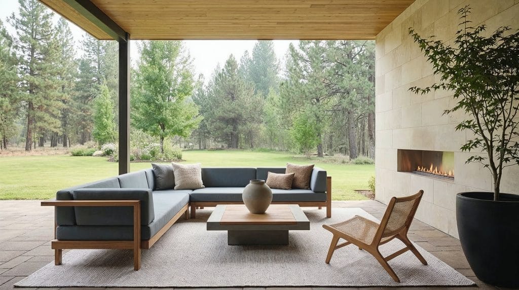 Covered lanai design by Decorilla