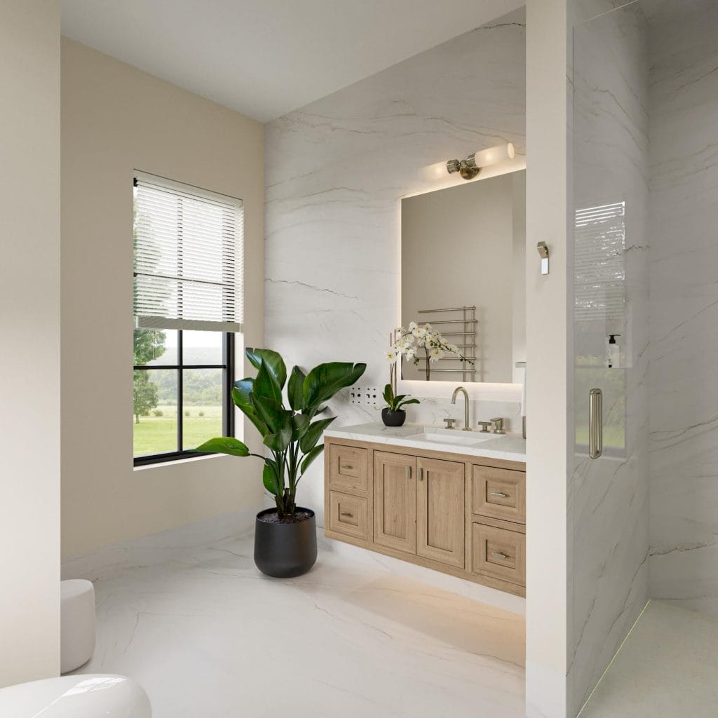 Guest bathroom design by Decorilla